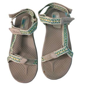 Skechers Sandals Adjustable Straps Cream Colored Size 10